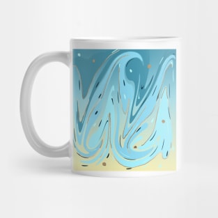 aqua and gold swirl pattern Mug